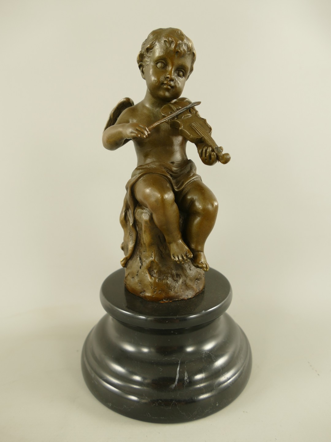 *RAUS*PREIS* Figur Bronze Engel mit geige H.18cm