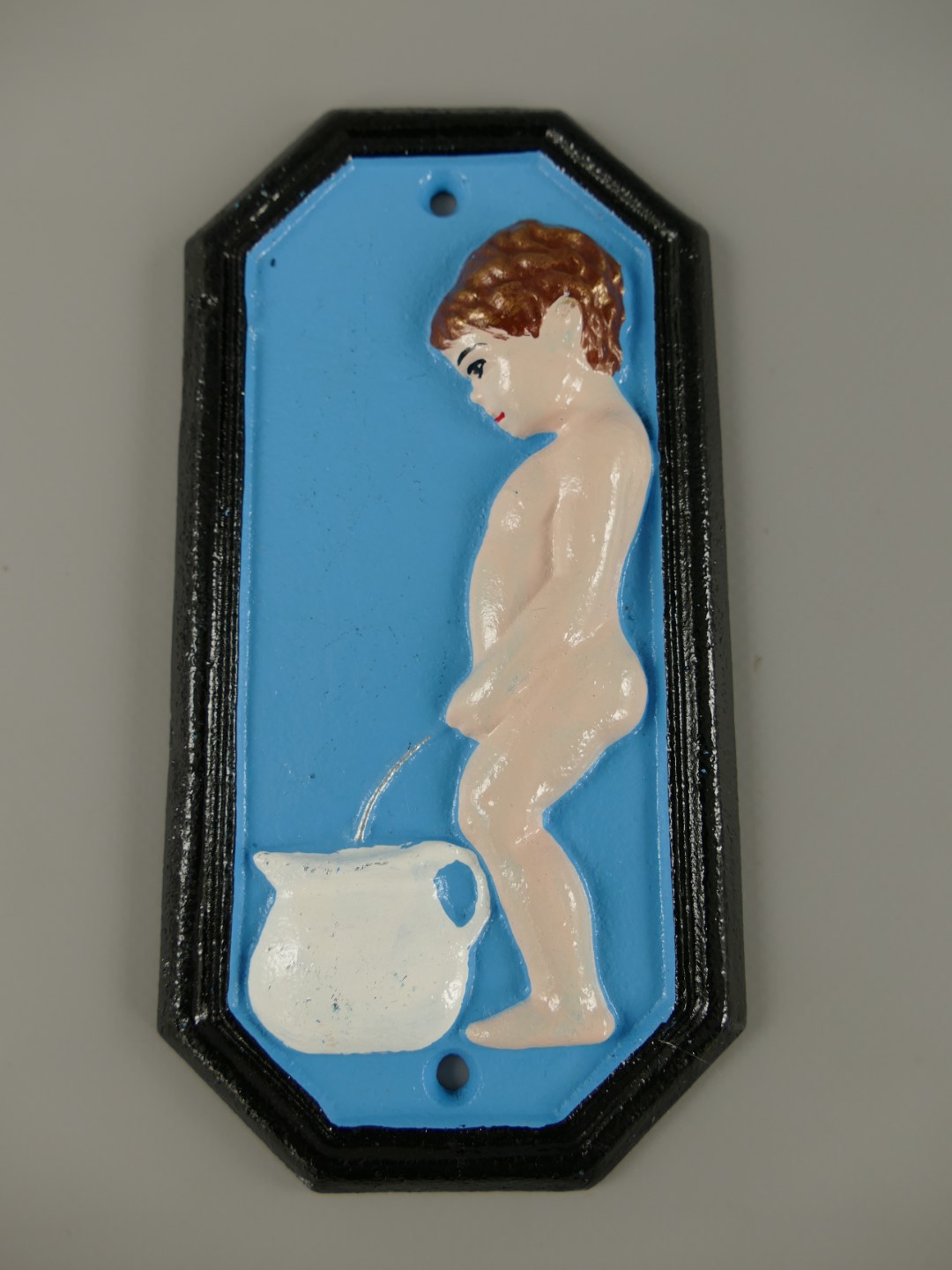 Schild Eisen blau Toilet Man/Frau H.17x9cm SET!!