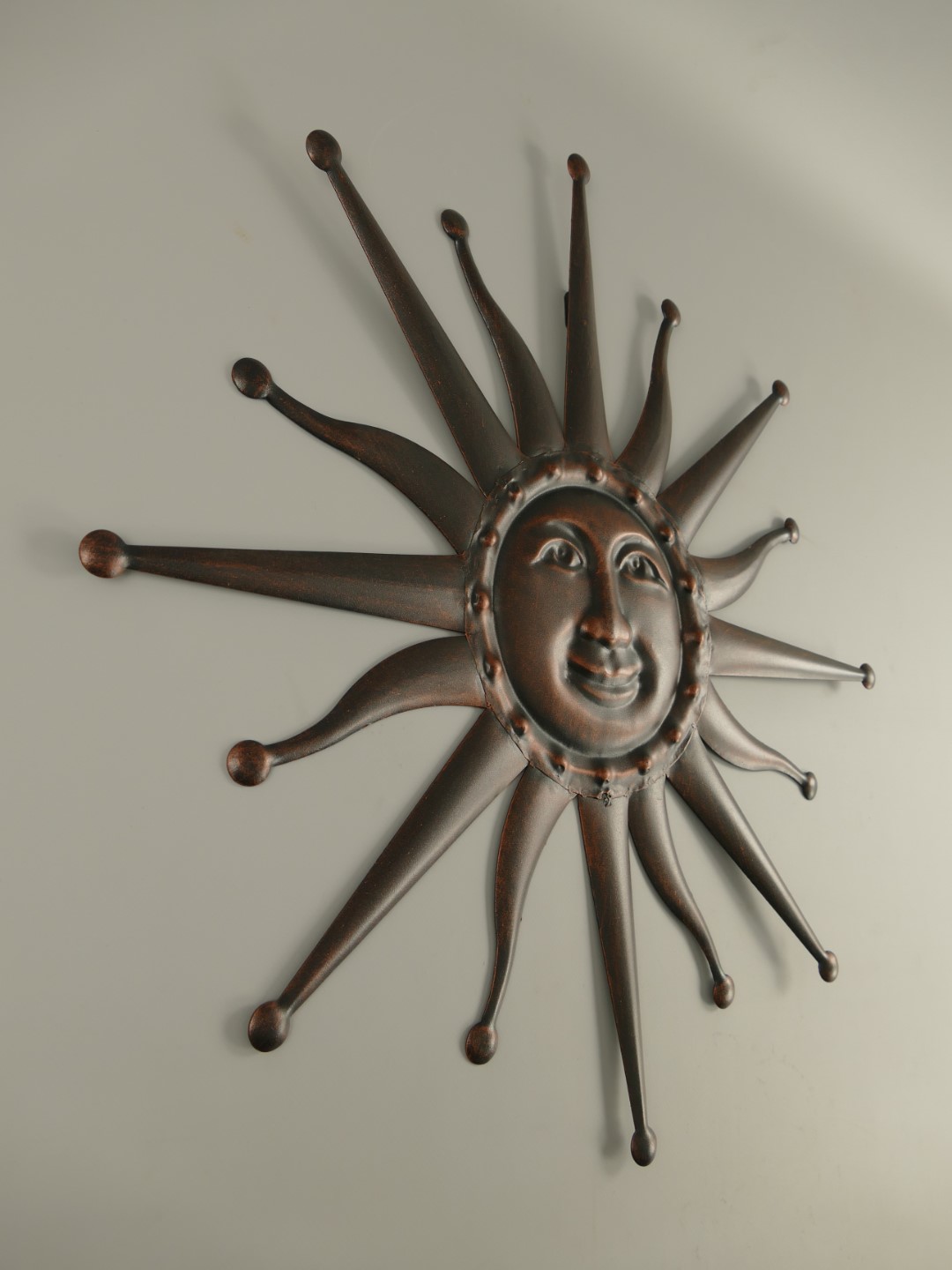 Wandornament SONNE antik Eisen Kupfer/Braun D.60cm