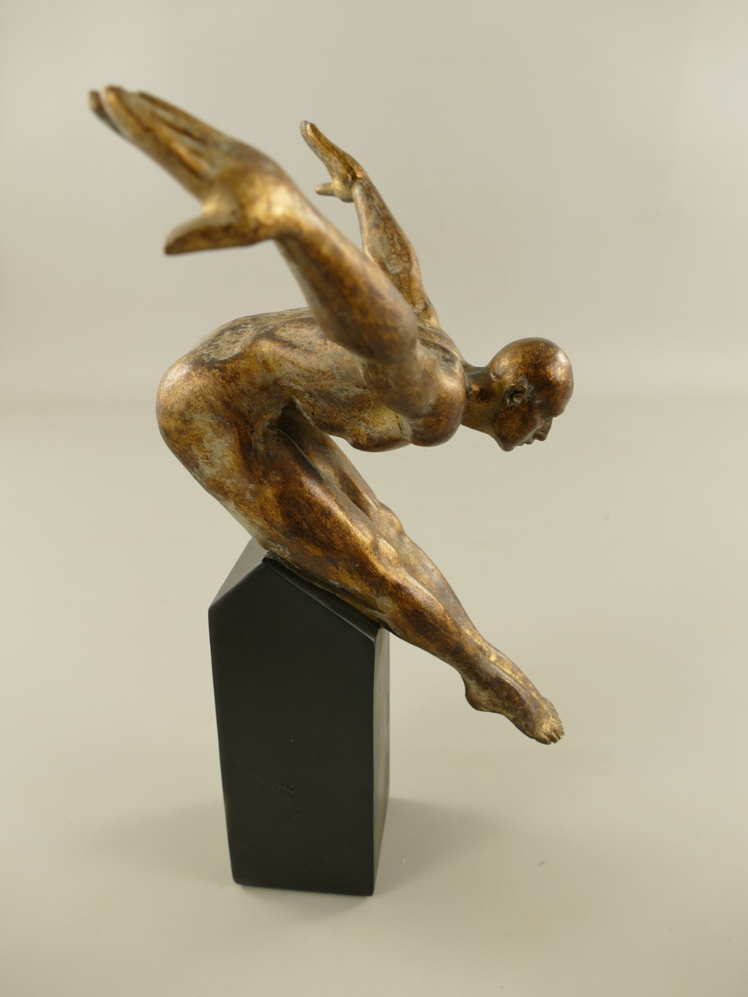 *NT Schwimmer(WACKEL)Polyst. Schwarz/Bronze H.34cm