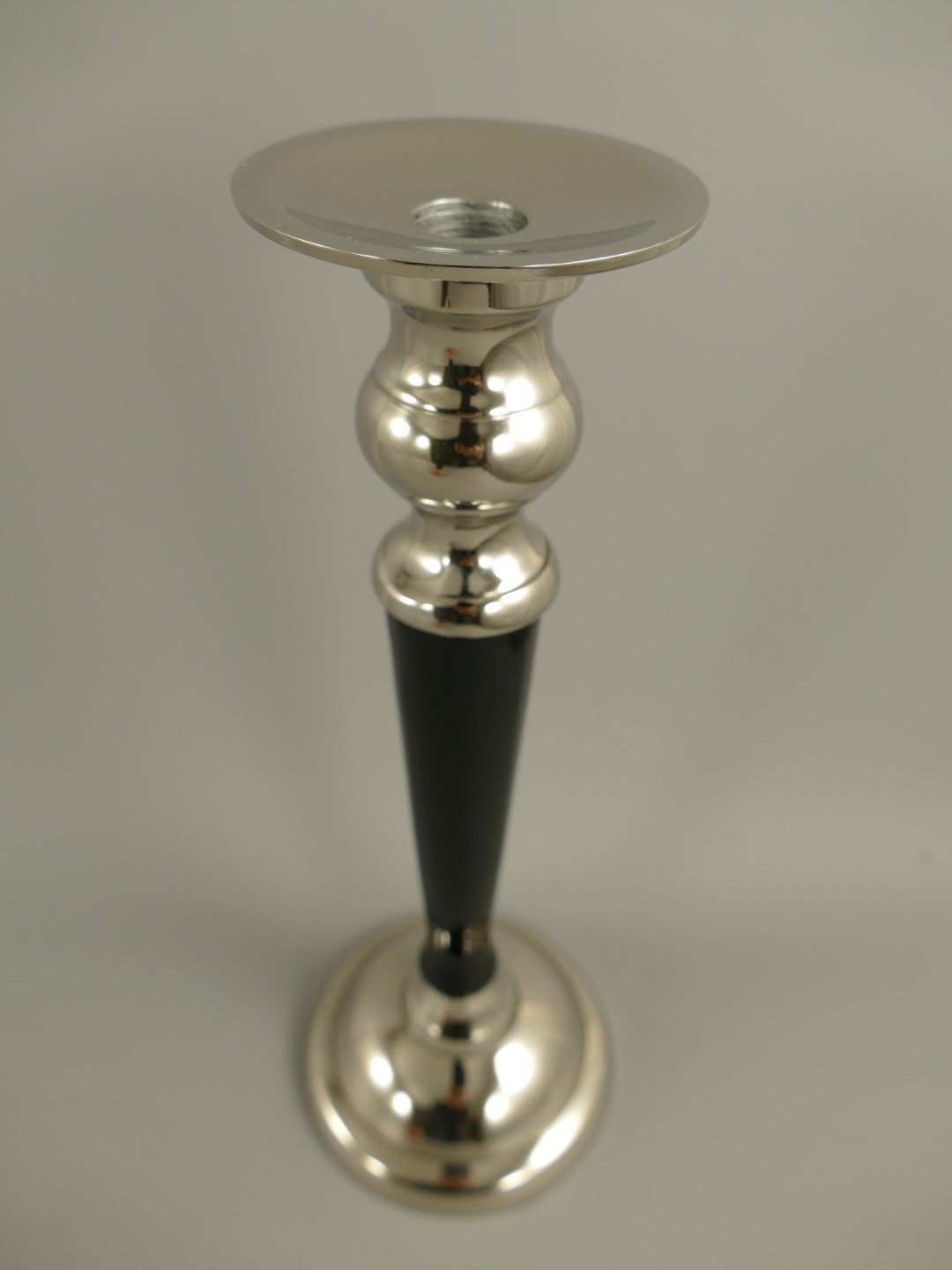 Leuchter vernickelt/schwarz H.32x12cm