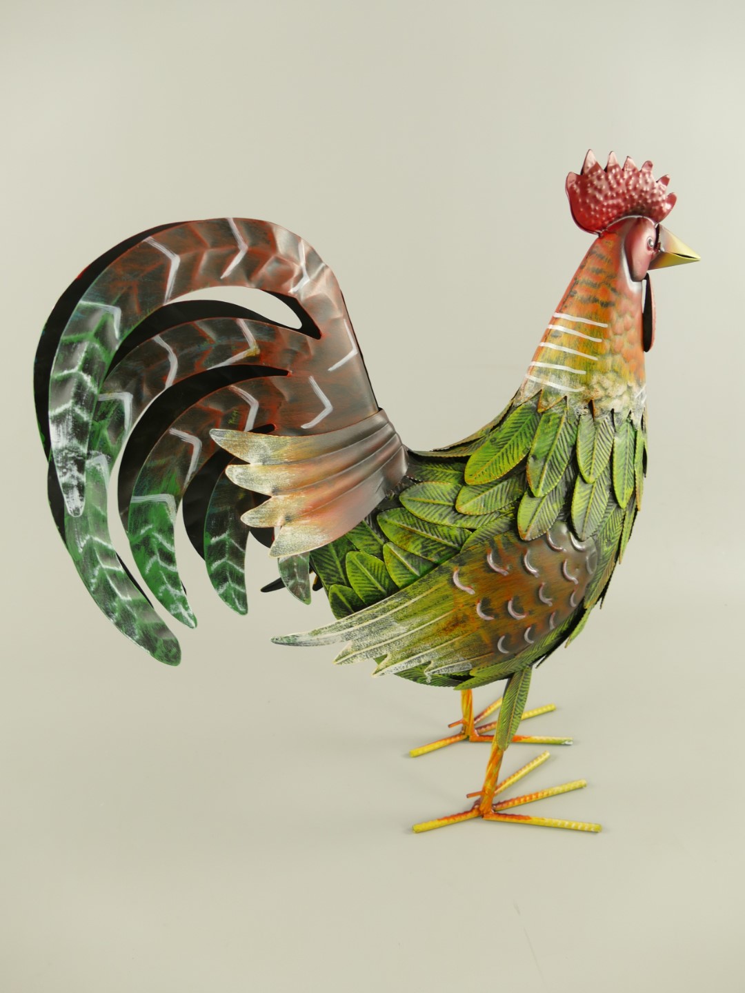 Hahn Eisen farbig H.48x42cm