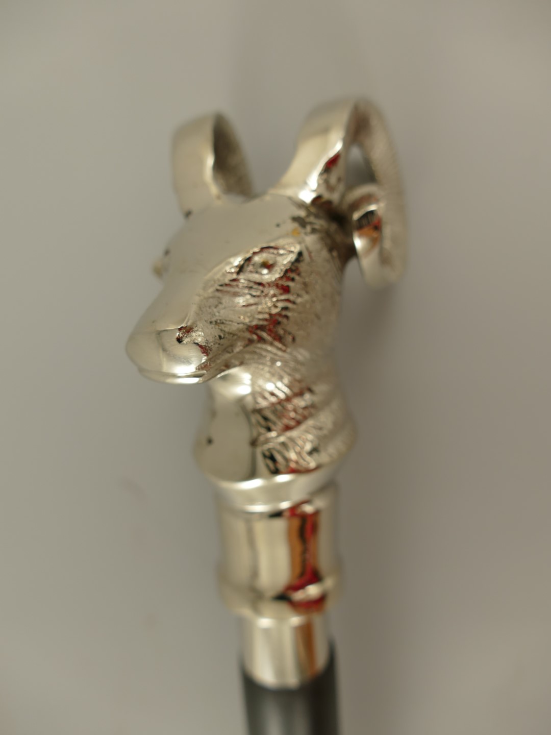 Spazierstock Steinbock schwarz Holz/vernick L.95cm