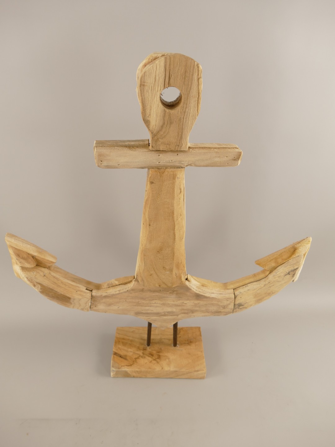 *NT Deko Anker Steh Teak Holz/Eisen H.63cm