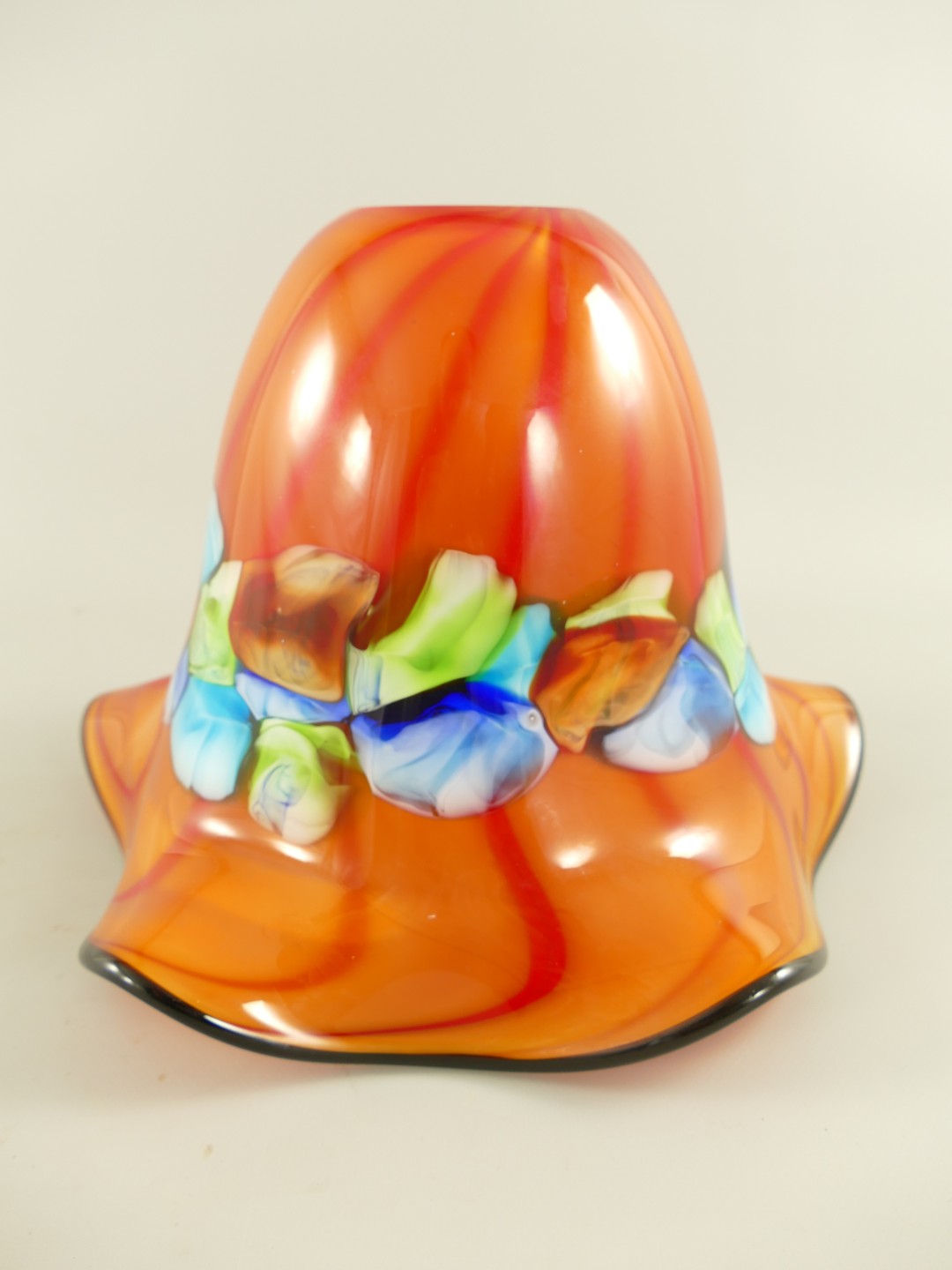 Lampenschirm Glas farbe ORANGE!! H.25cm