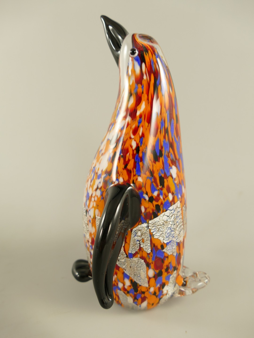 Glasfigur Murano styl Pinguine farbe H.22cm