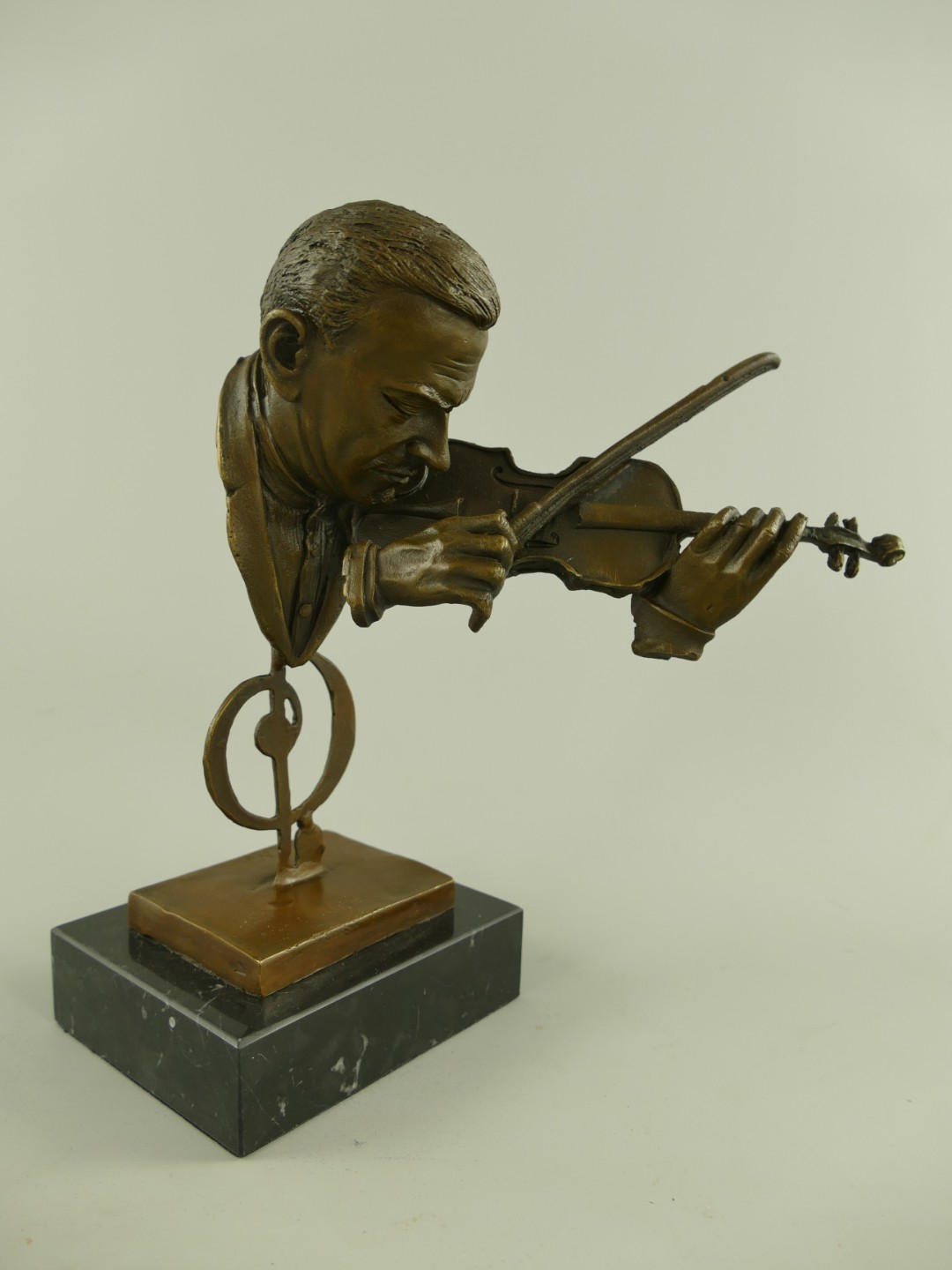 Figur Bronze Mann mit Violine H.23x16x18cm