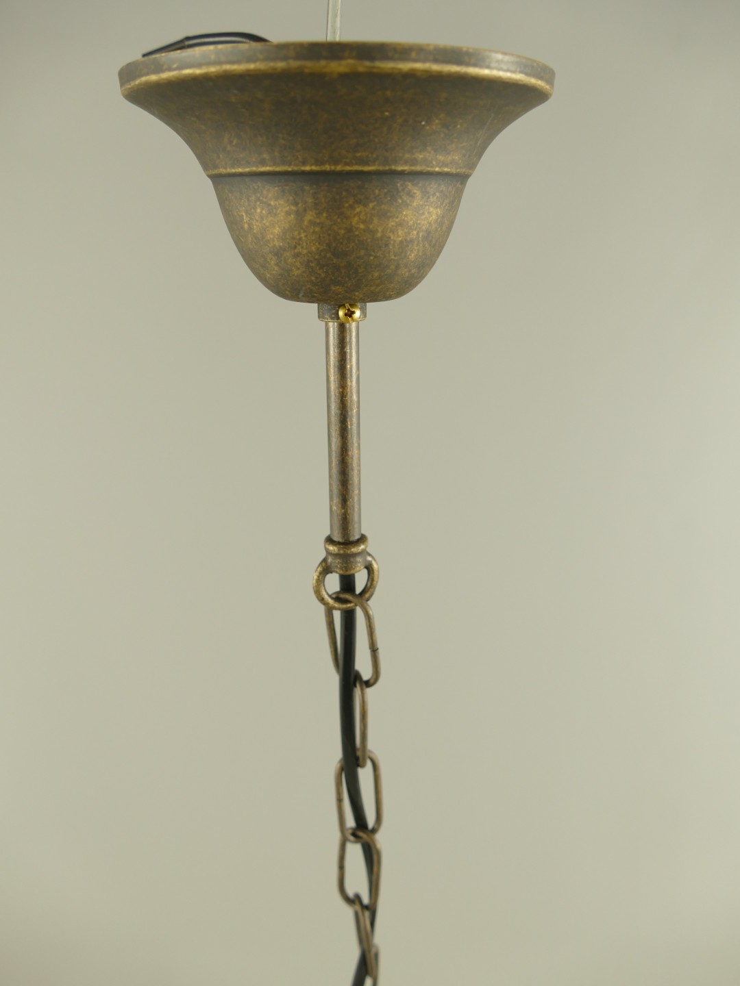 Lampe Messing brüniert Schirm(162.030B1) H.73cm