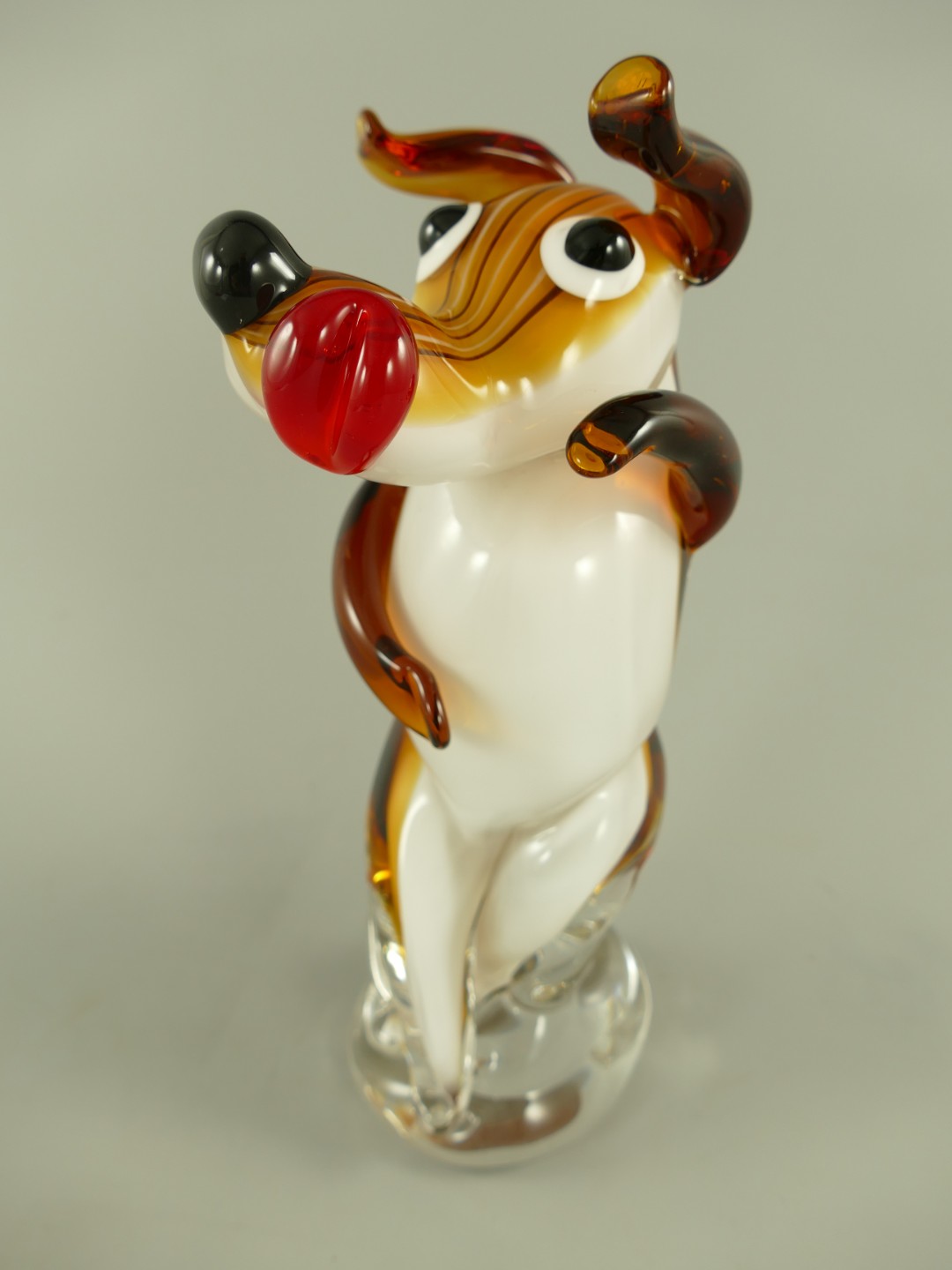Glasfigur Murano styl Hund farbe H.27cm