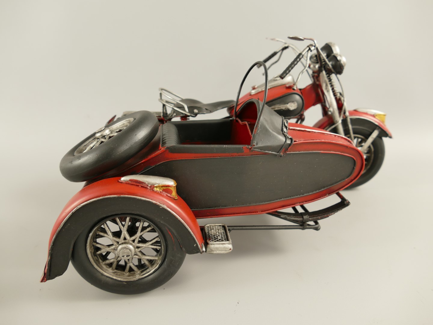 Motor mit seitwagen Antik Eisen L.36x18cm