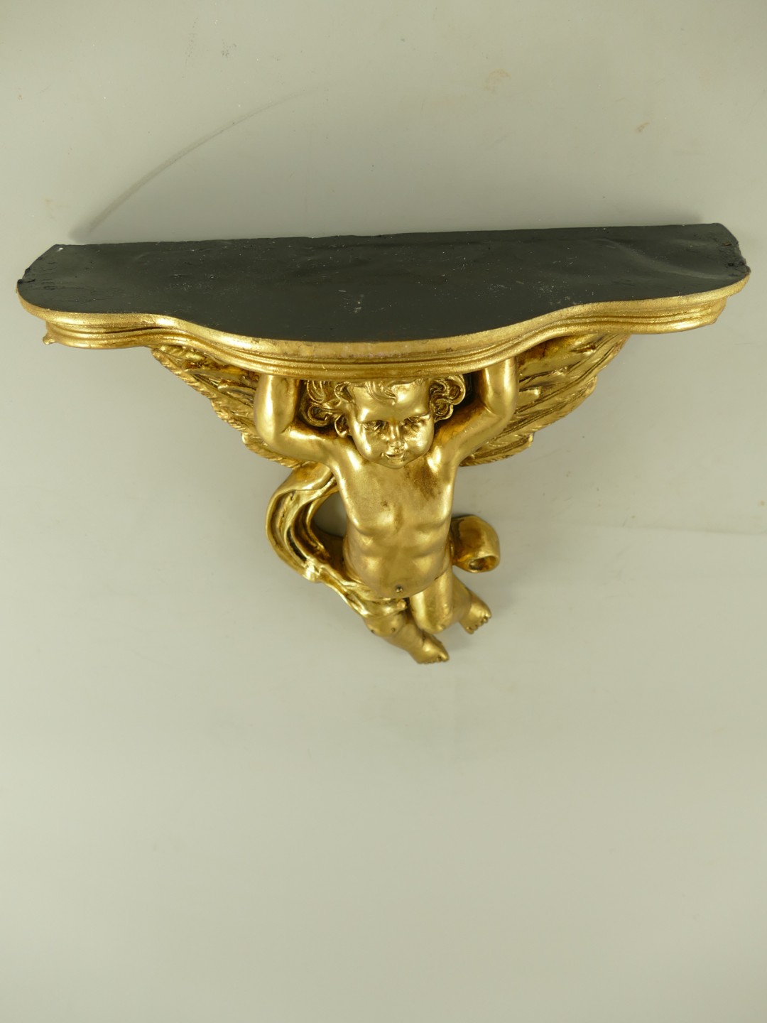 Konsol ENGEL!! Polystein farbig GOLD H.37x38cm