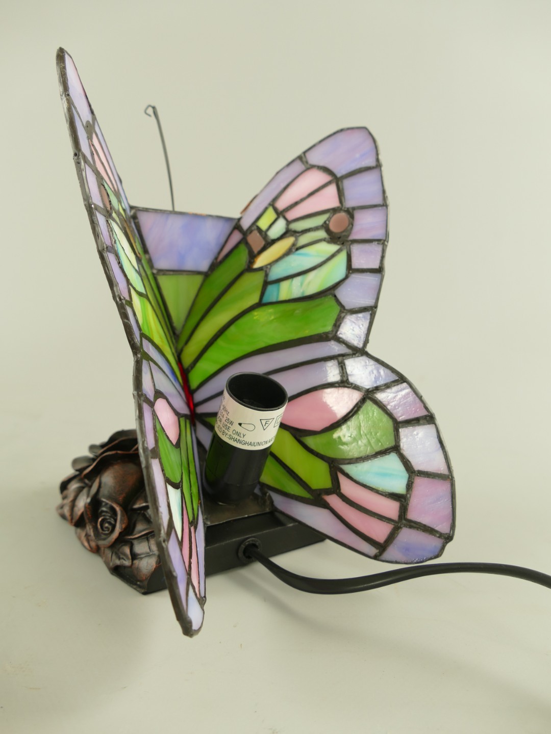 Lampe Tiffany Schmetterling fassung E14 H.20cm