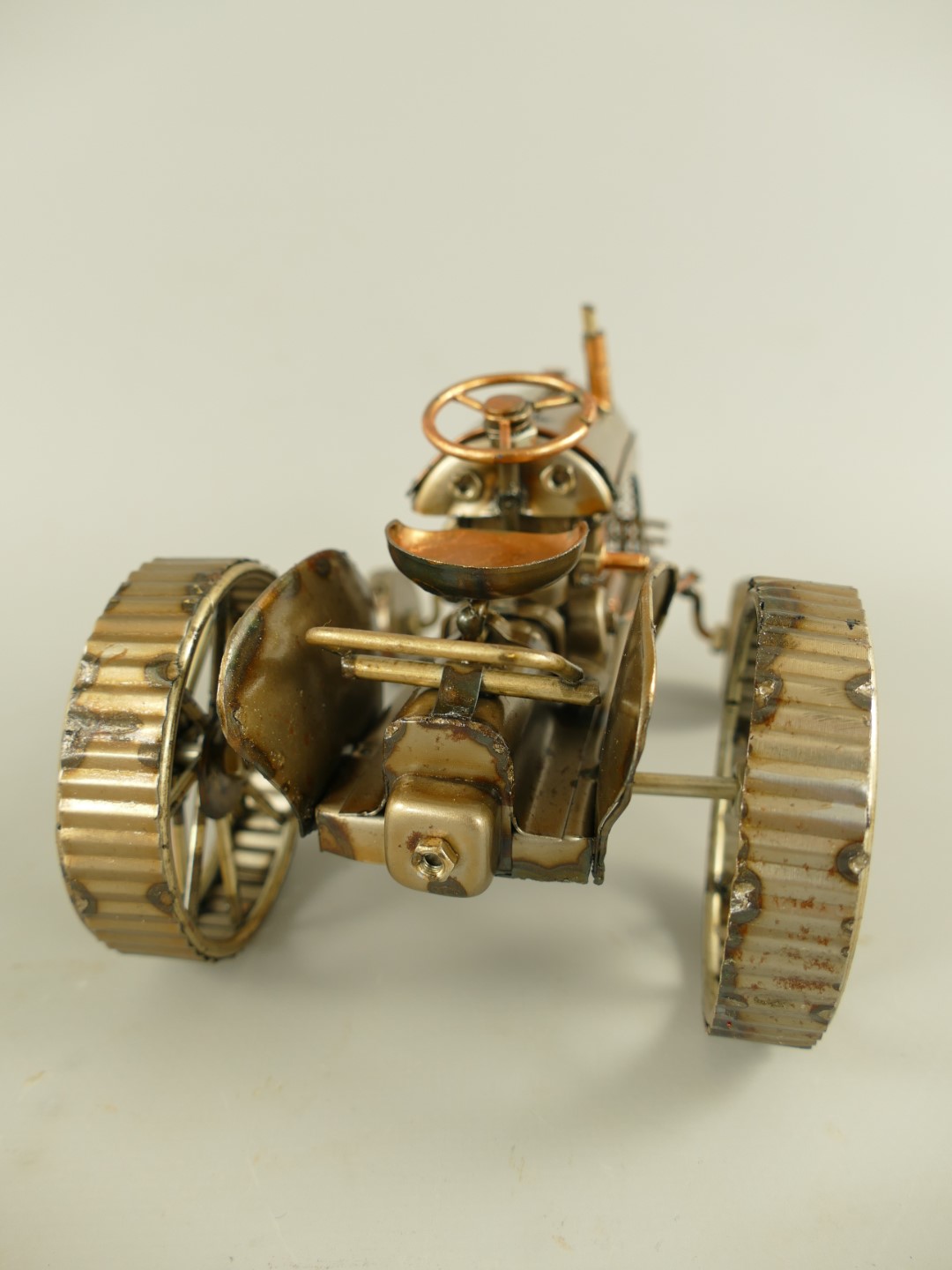 Traktor Antik Eisen metallic farbig L.16cm