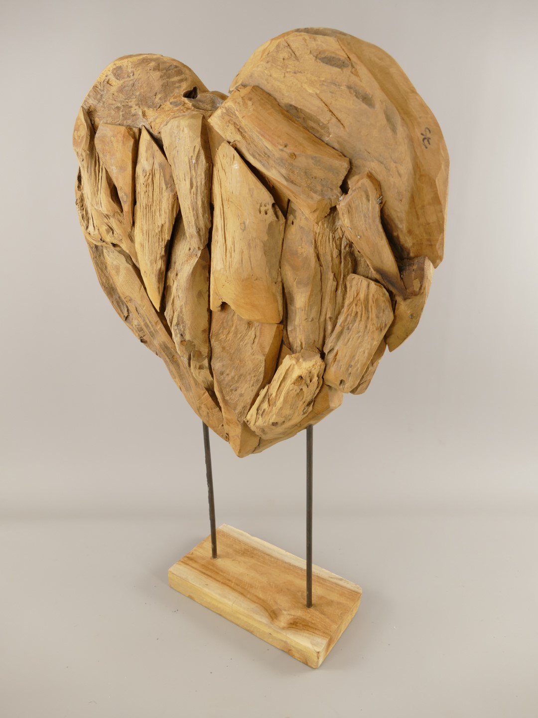 *NT Deko Herz Teak Holz/Eisen H.80cm
