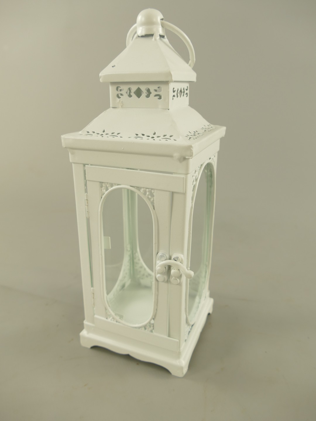 Laterne rustikal weiss Eisen H.25/34/50cm