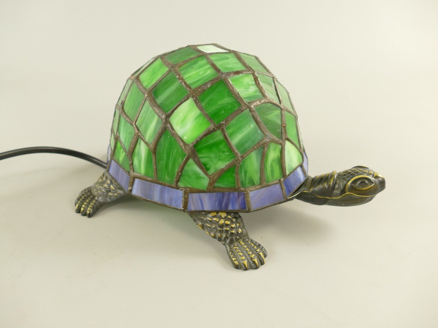 Lampe Tiffany Schildkröte Grun fassung E14 L.22cm