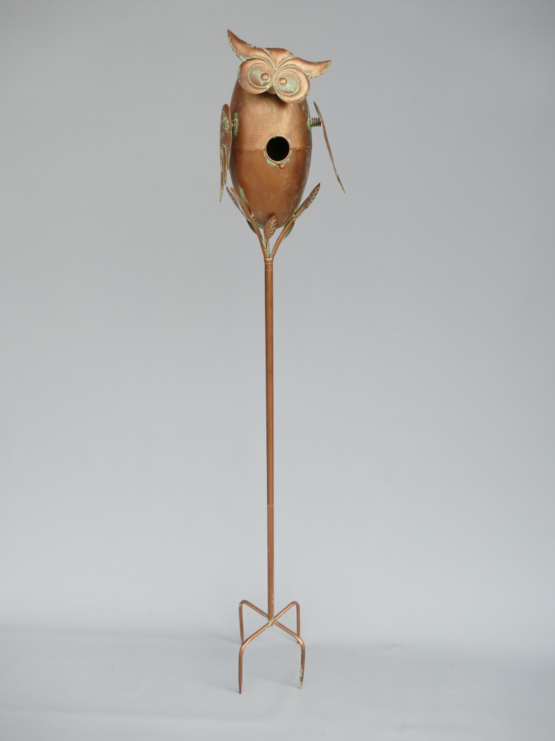 *ANG./SEPT. Vogelhaus Eule Kupfer farbig H.158cm