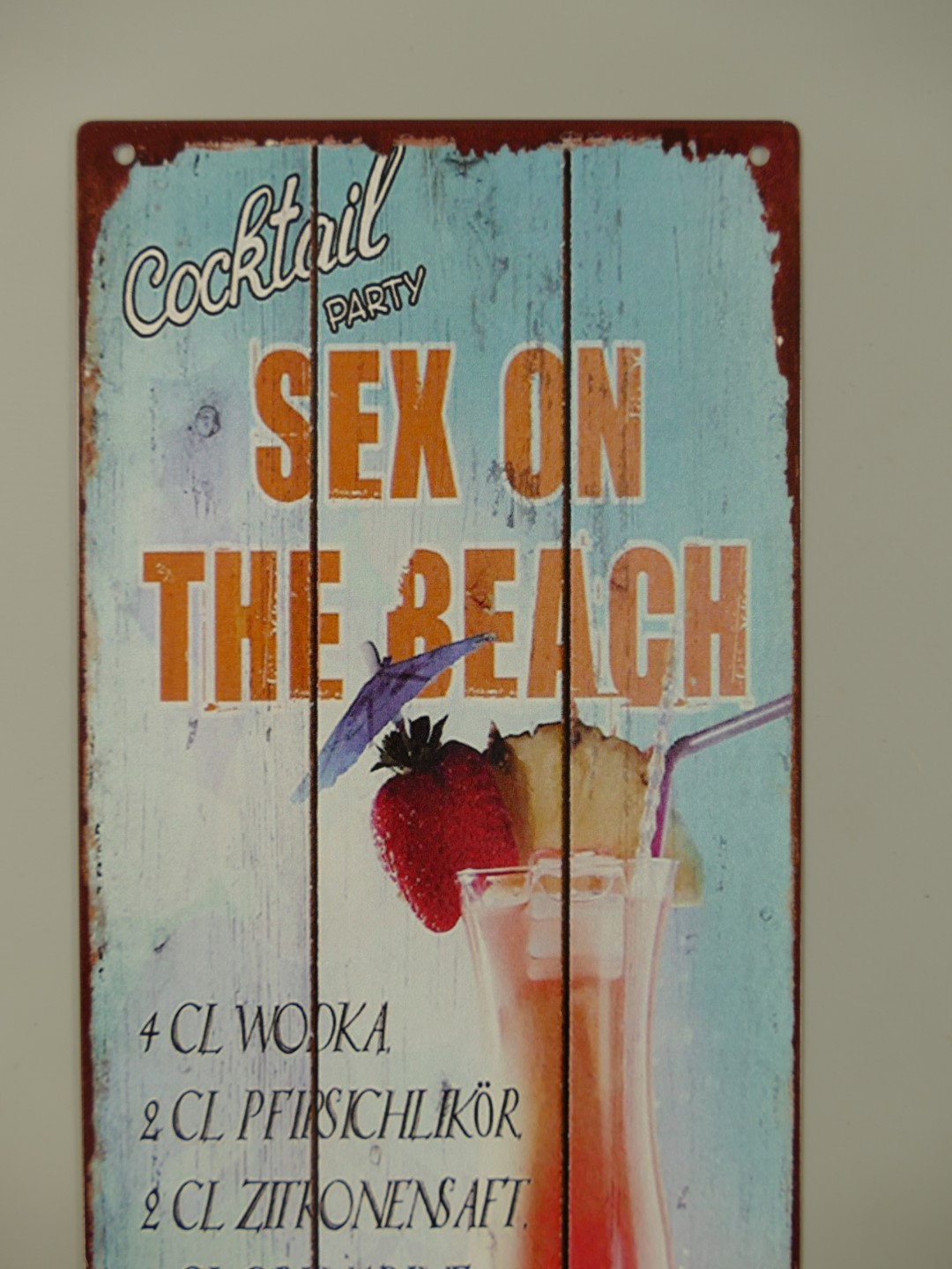 Wandschild Sex on the Beach H.36x13cm
