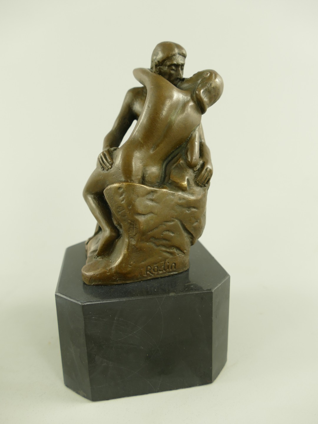 Figur Bronze Der Kuss nach Rodin H.17cm