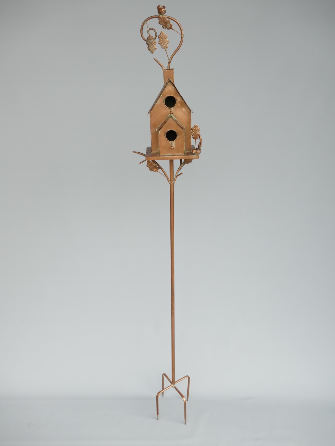 Vogelhaus Hauschen auf Ständer Kupfer farb H.190cm