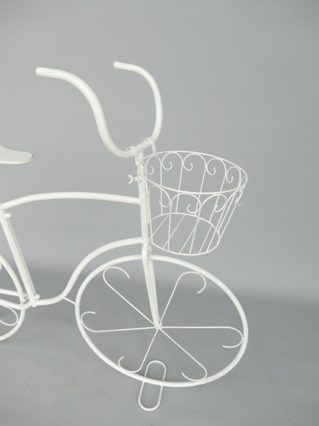 (*S) Blumen FAHRRAD rustik weiss L.112cm