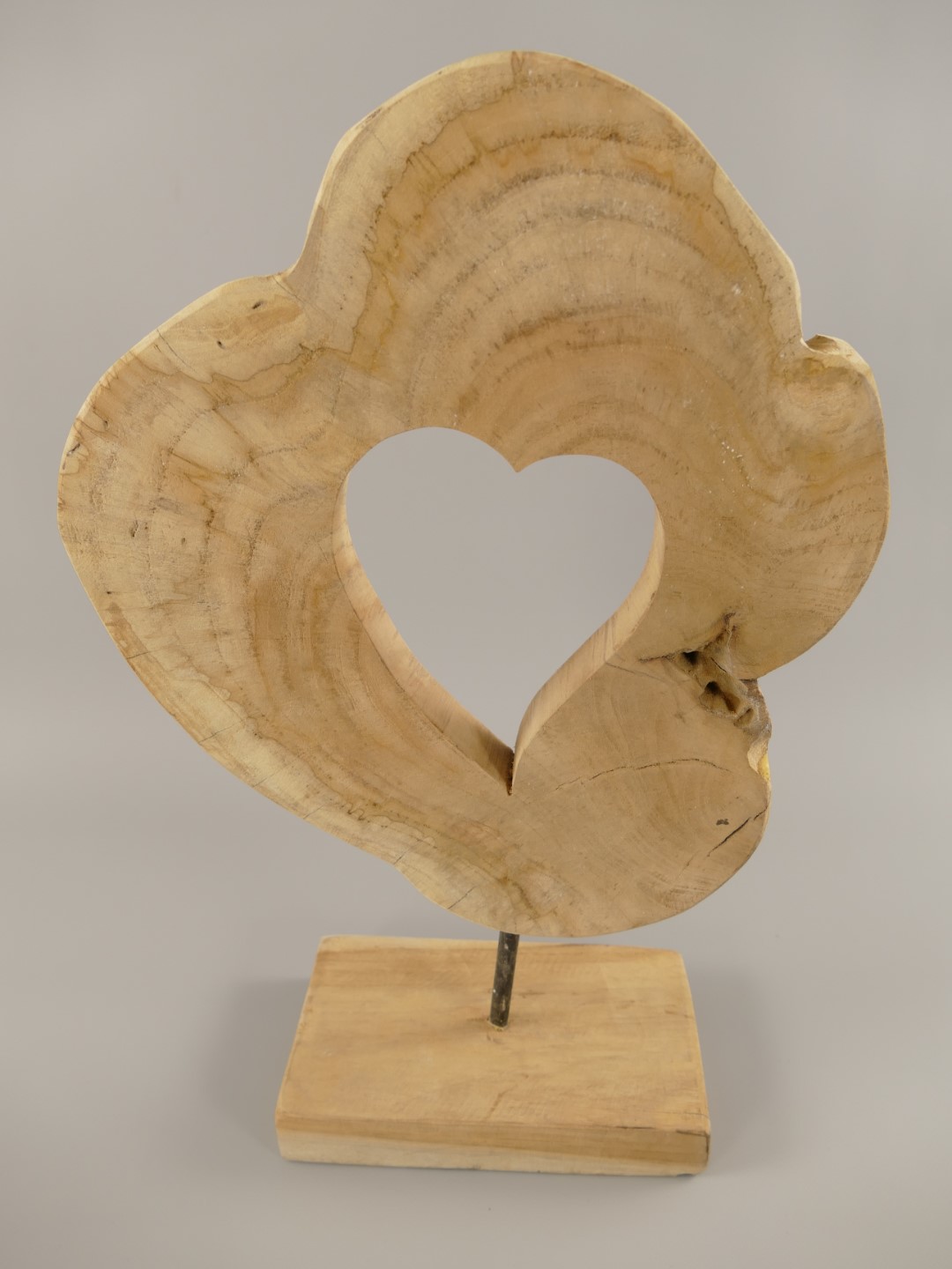 *NT Deko Herz(Innen seite)Teak Holz/Eisen H.46cm
