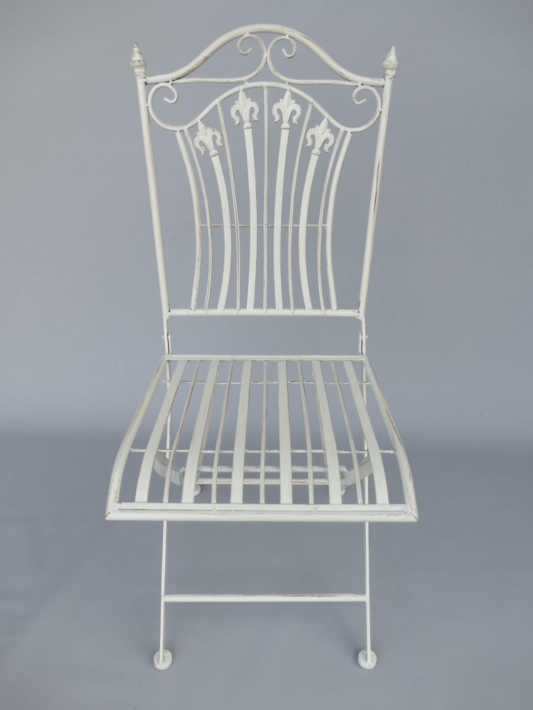 *NT 2xStuhl/Tisch(70) H.93cm Eisen rust. WEISS