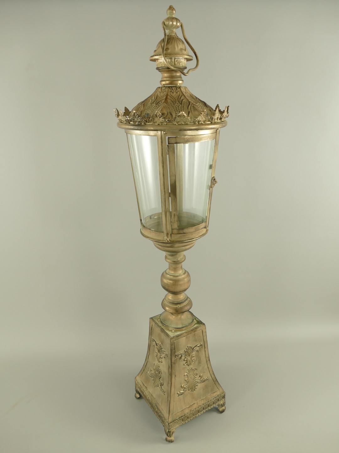 (*)Laterne rustikal gold Eisen farbe H.95cm