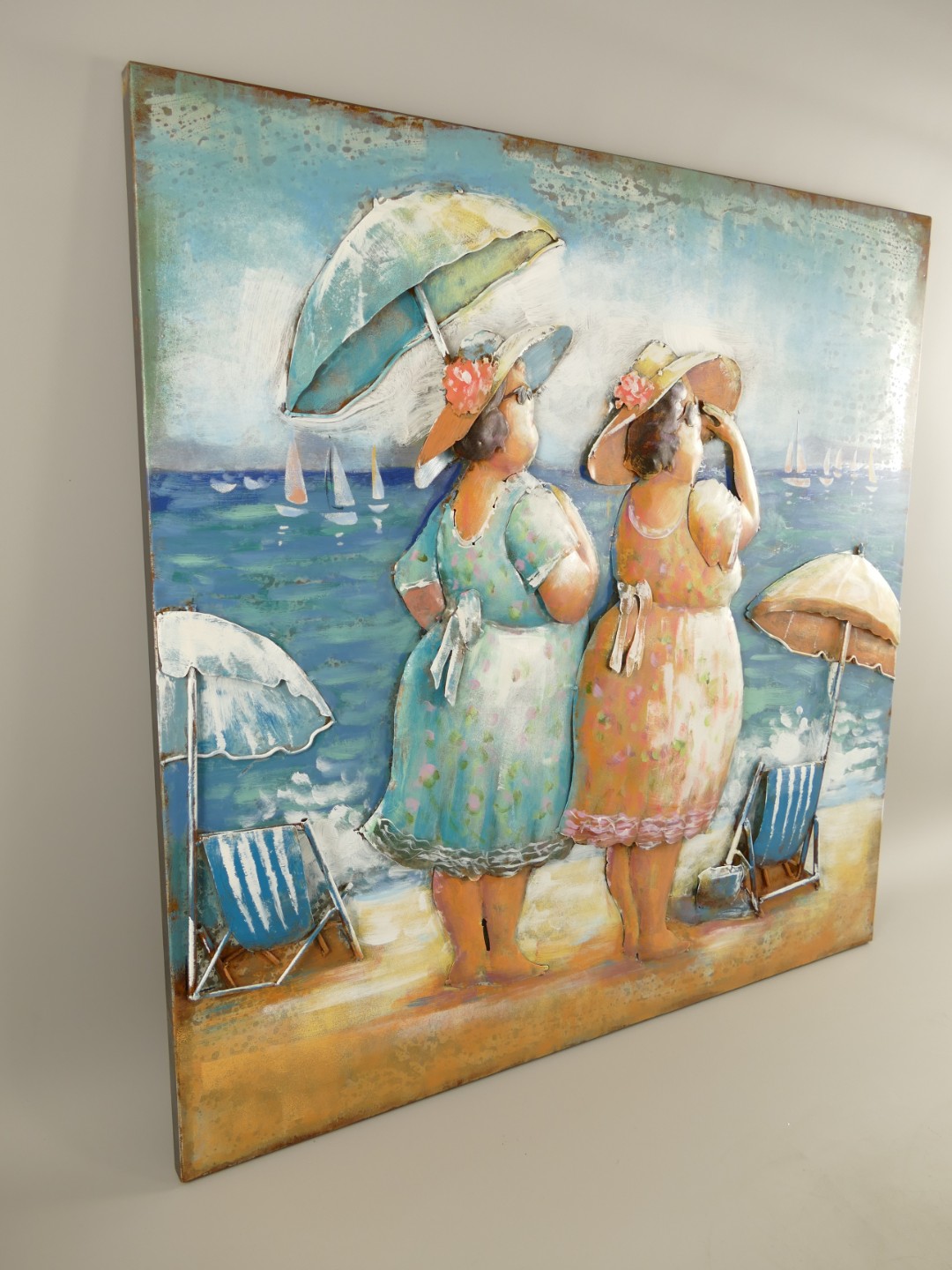 (*) Metallbild (3D) Eisen Frauen L.80x80cm