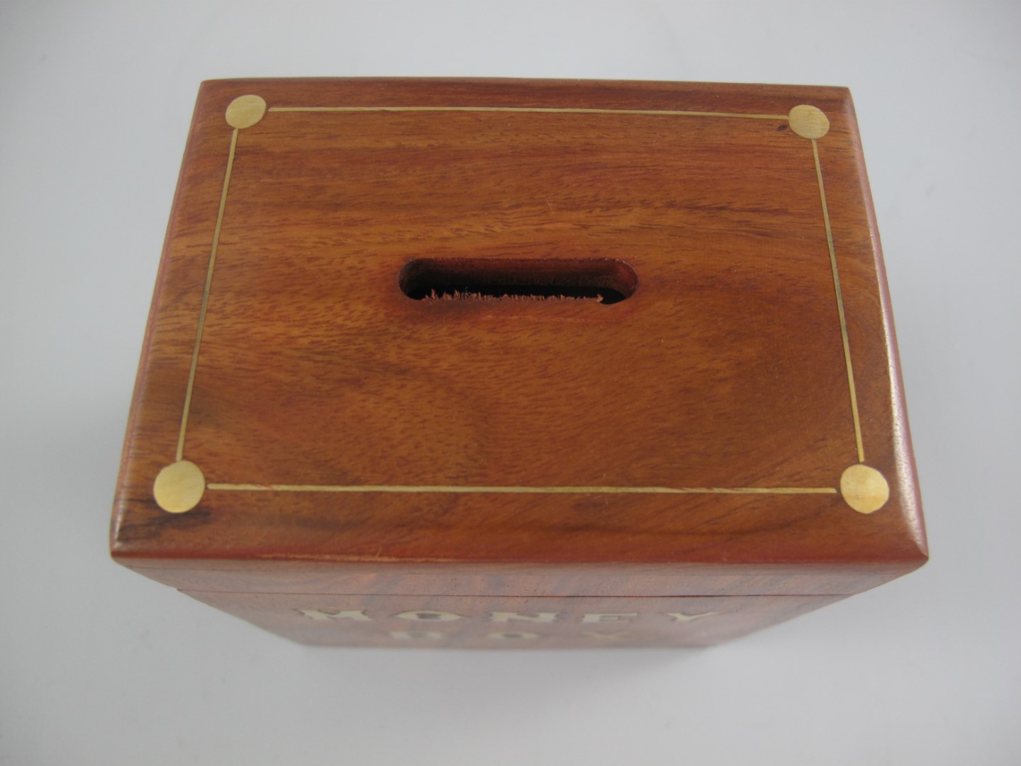 Spardose MONEY BOX Holz/Messing H.12cm