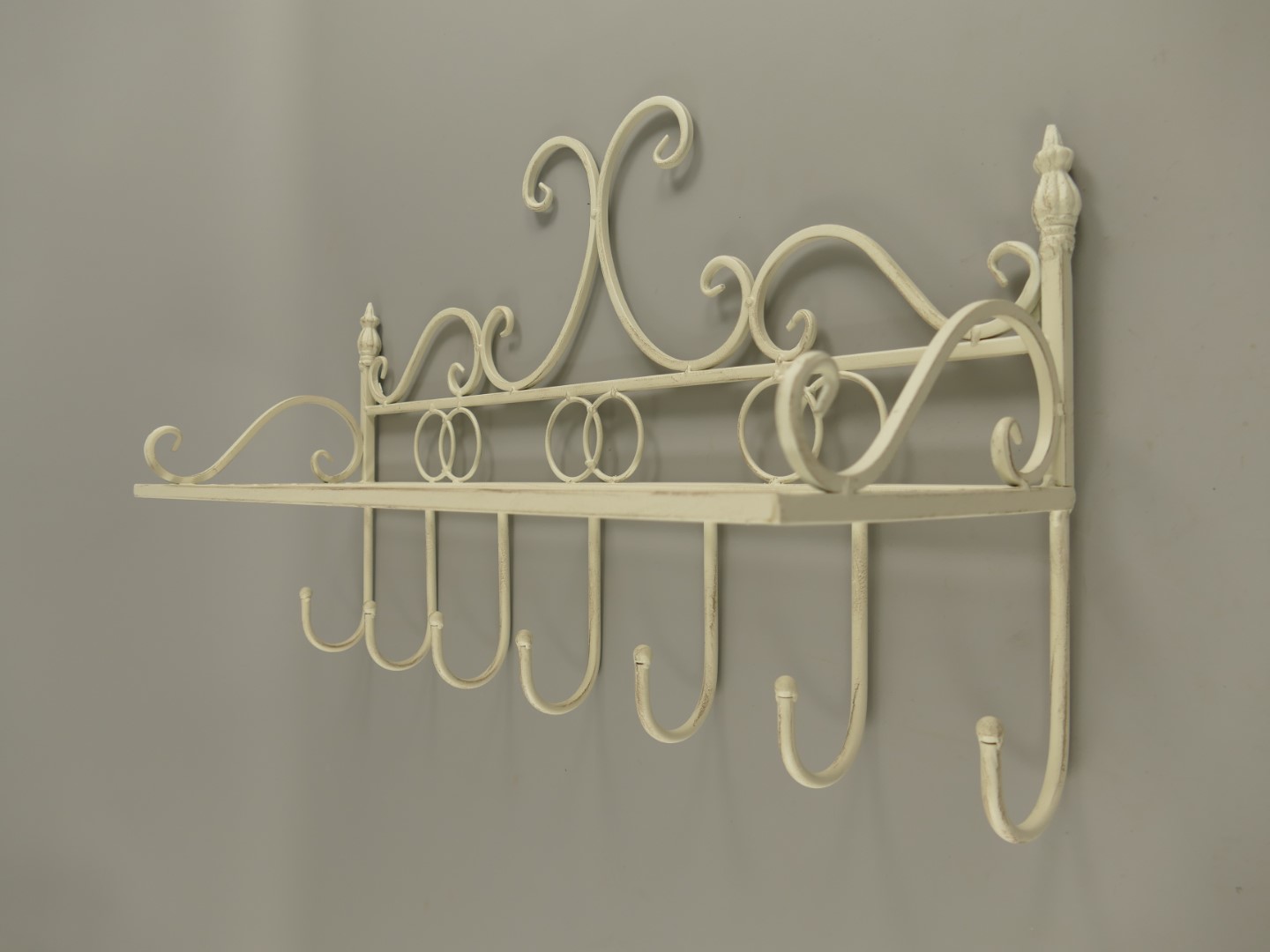Wandhaken/ablage Eisen rustikal weiss L.65cm