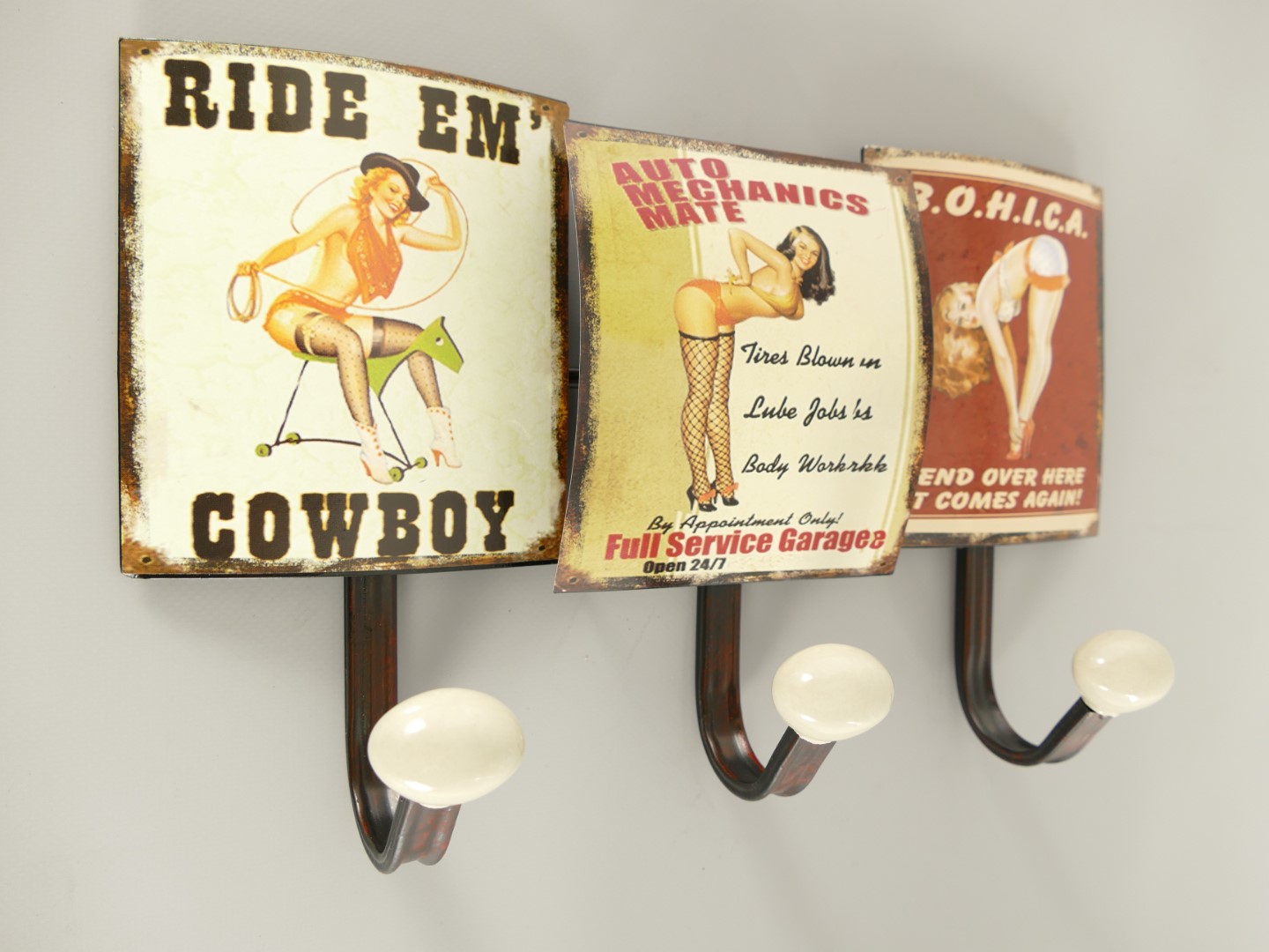 Wandhaken Schild Eisen H.21x39cm P/St.