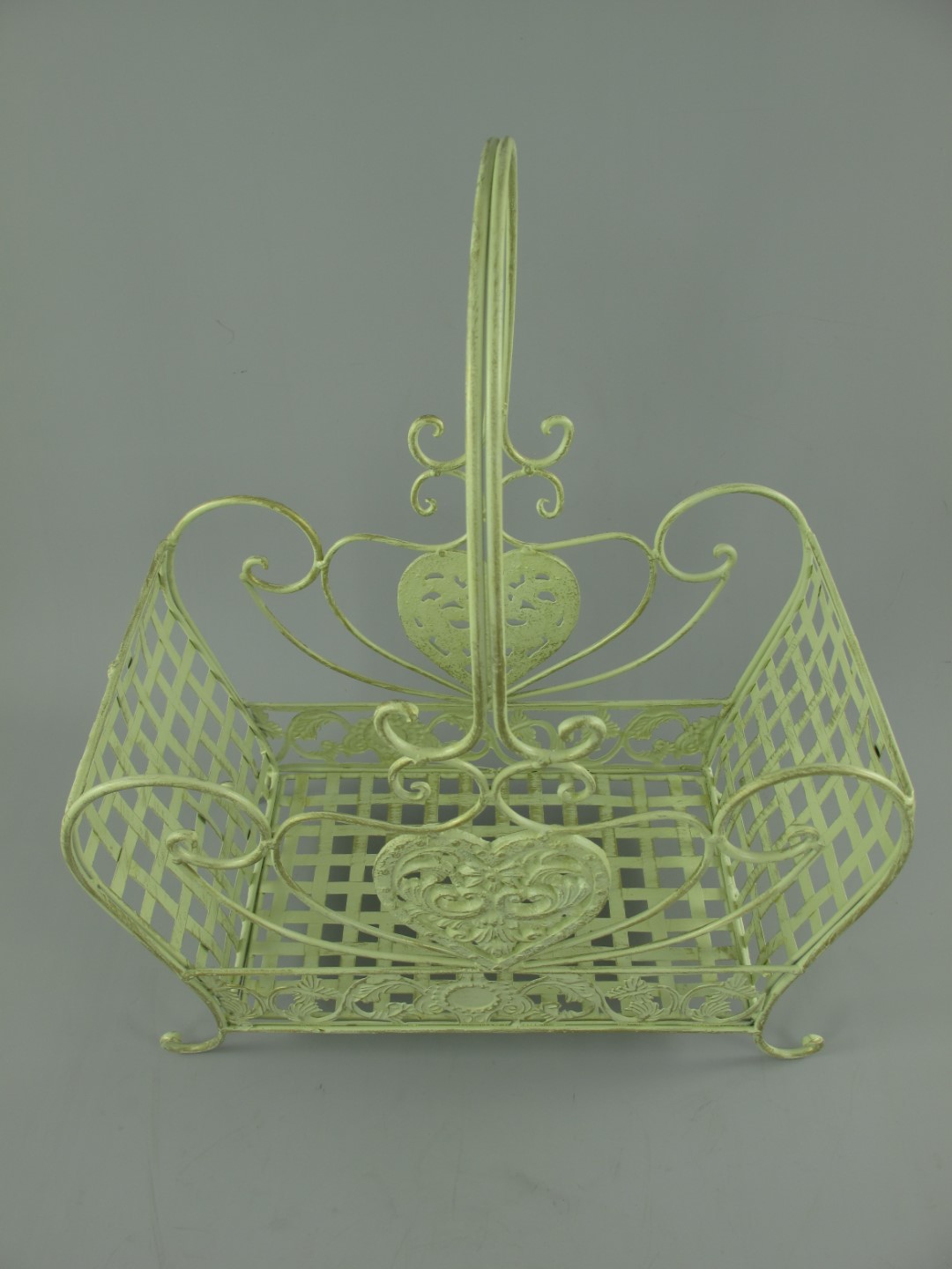Korbset Eisen weiss Set/2 H.43/52-L.34/42cm