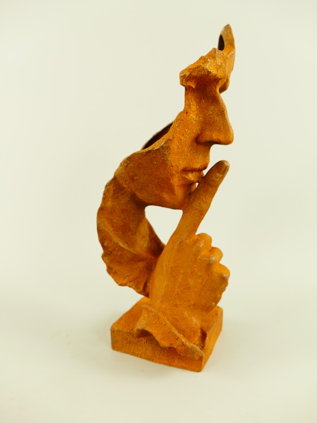 Gesicht Gußeisen Naturrost Farbig H.27x11cm