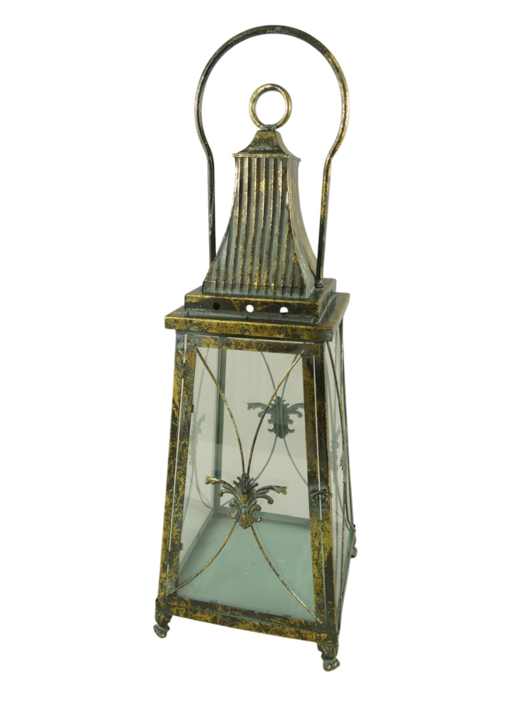(*)Laterne rustikal gold Eisen farbe H.72cm