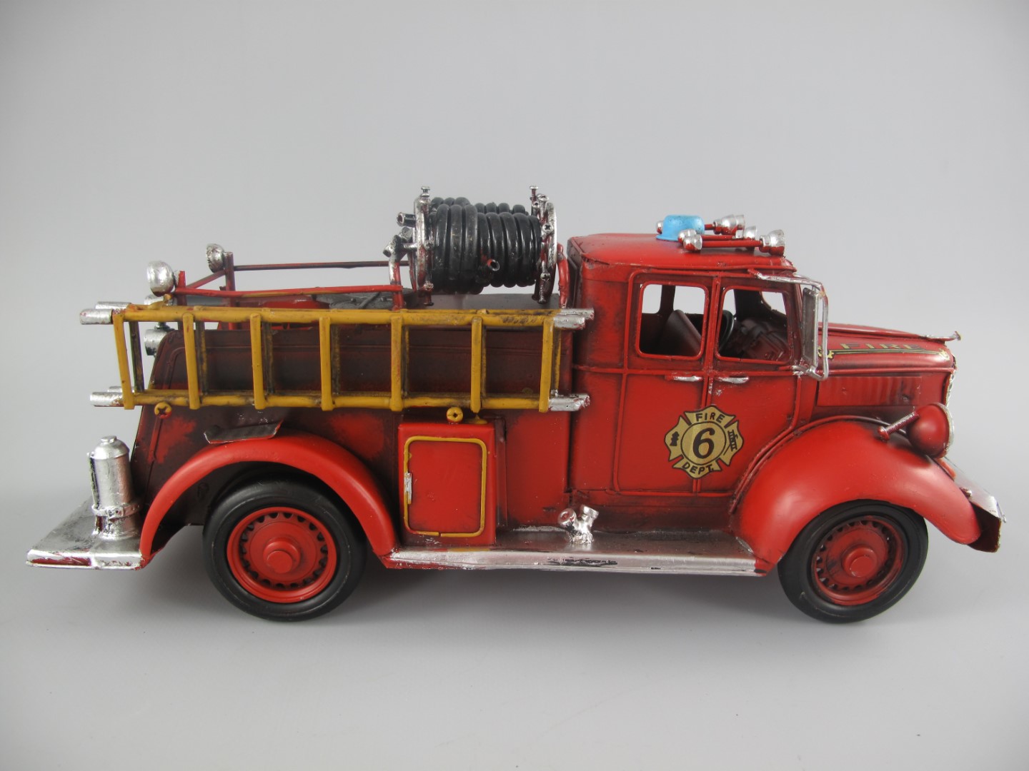 Feuerwehrwagen Antik Eisen L.33x14x12cm