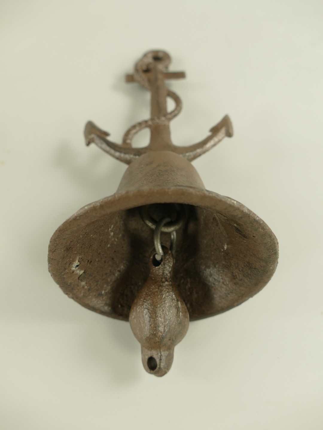 Tischglocke Anker Gußeisen rustikal braun H.18x9cm