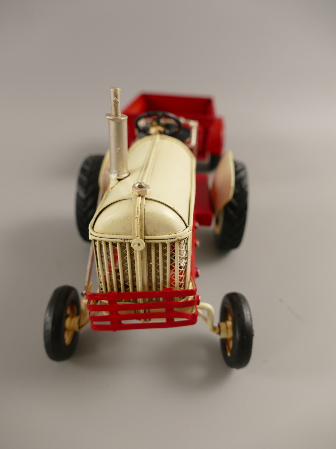 Traktor mit anhänger Antik Eisen L.32x12cm