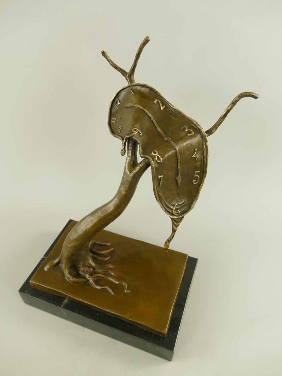 Figur Bronze fließende Uhren Baum H.35cm