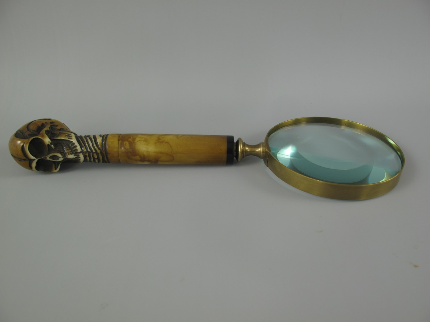 Lupe Messing griff Bein braun brüniert D.10-L.29cm