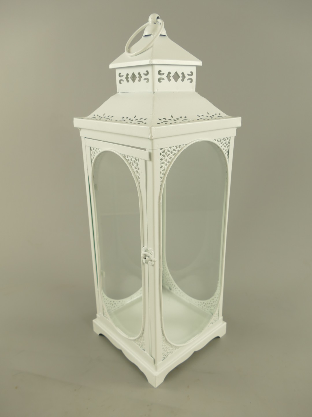 Laterne rustikal weiss Eisen H.25/34/50cm