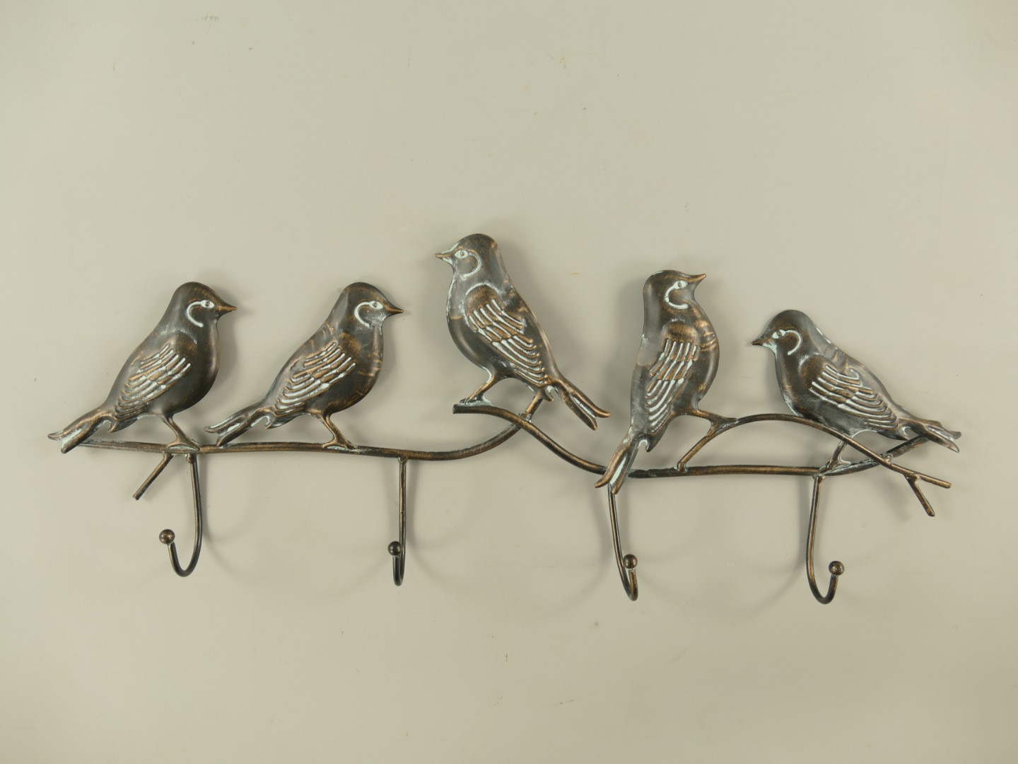 Wandhaken Eisen Vogel Grau/schwarz  L.52cm