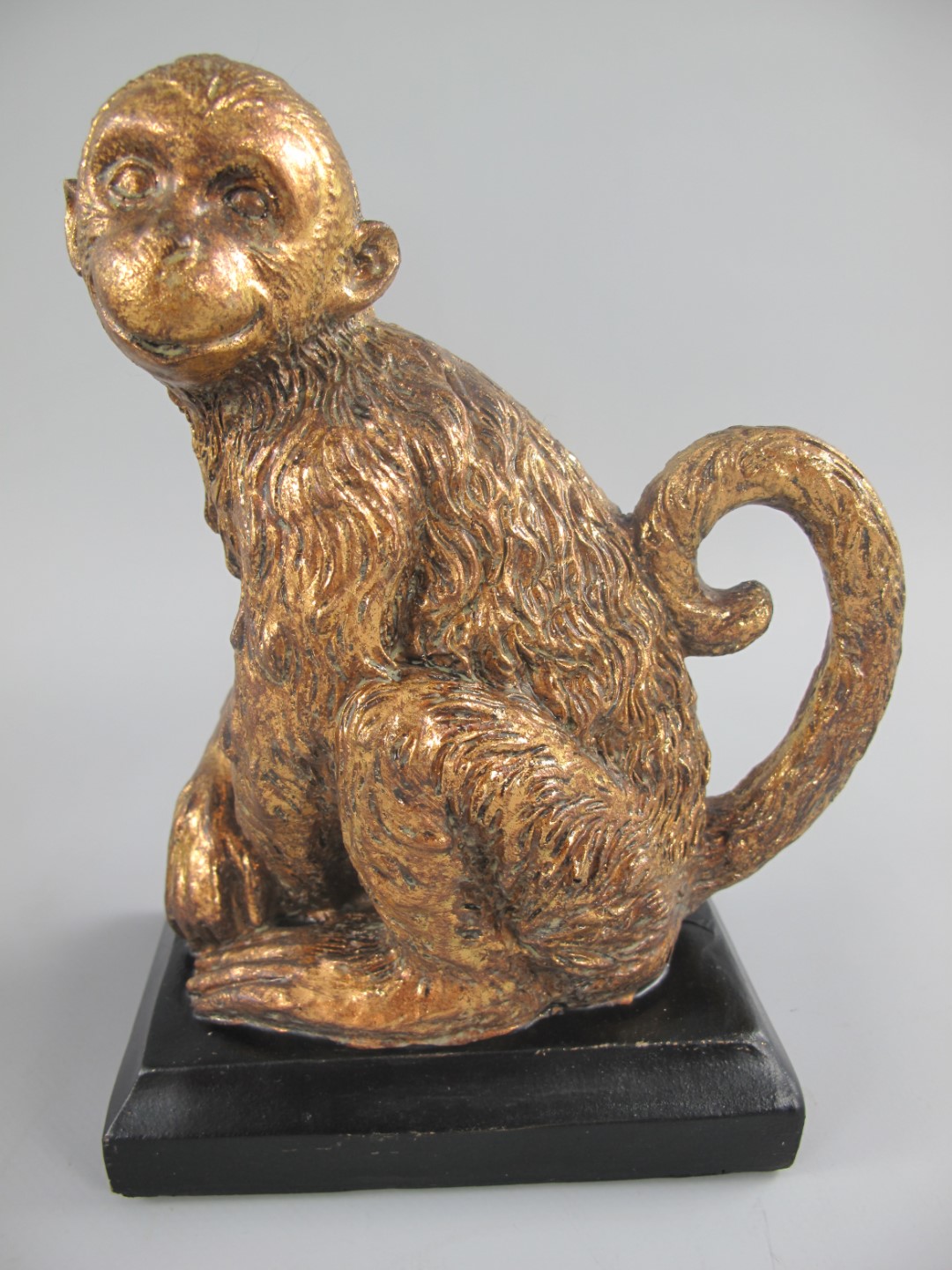 Buchsturzen AFFEN Polystein GOLD  H.19cm