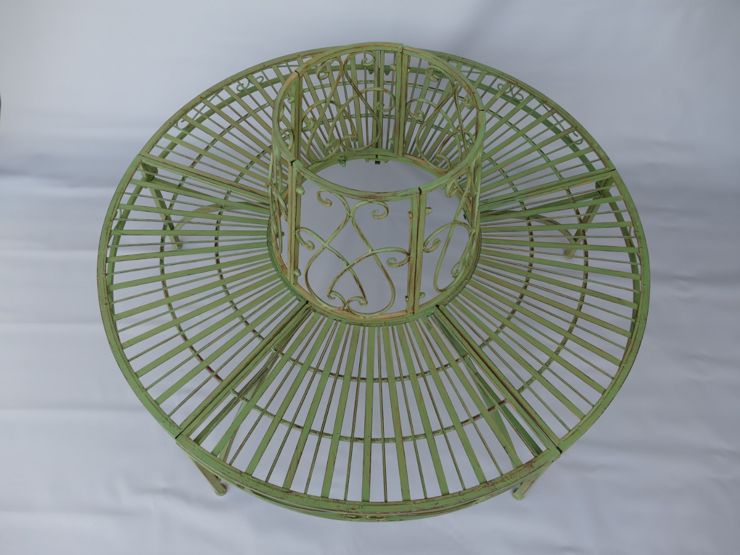 Baumbank Eisen rustikal grün L.135cm
