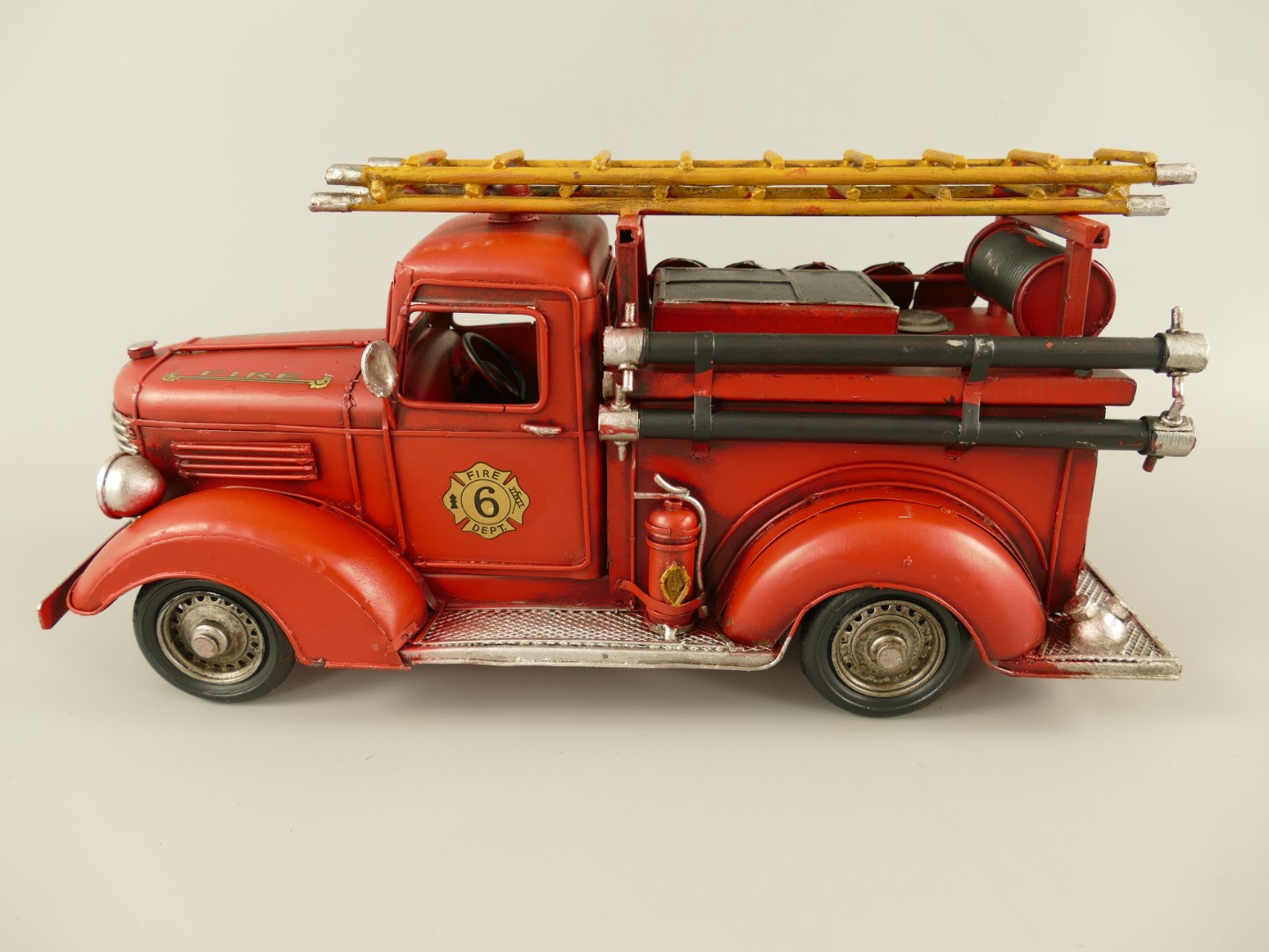 Feuerwehrwagen Antik Eisen L.35cm