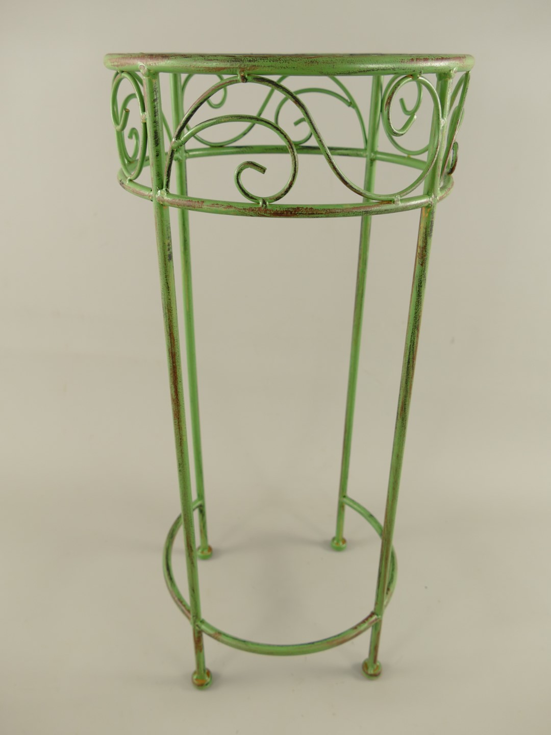 Tisch Eisen Rund rustikal grün Set/3 H.50-70cm