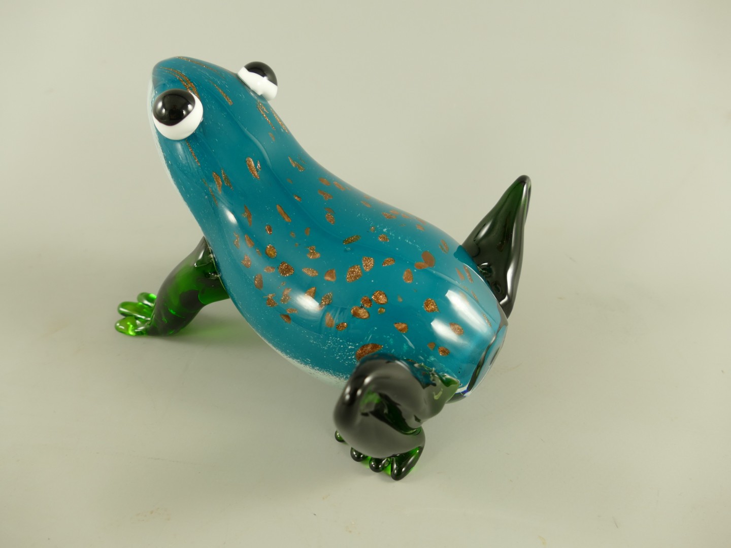 Glasfigur Murano styl Frosch farbe L.17cm