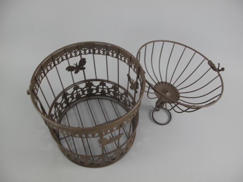 Käfig(Rund) Eisen rust. braun Set/3 H.45/34/25cm