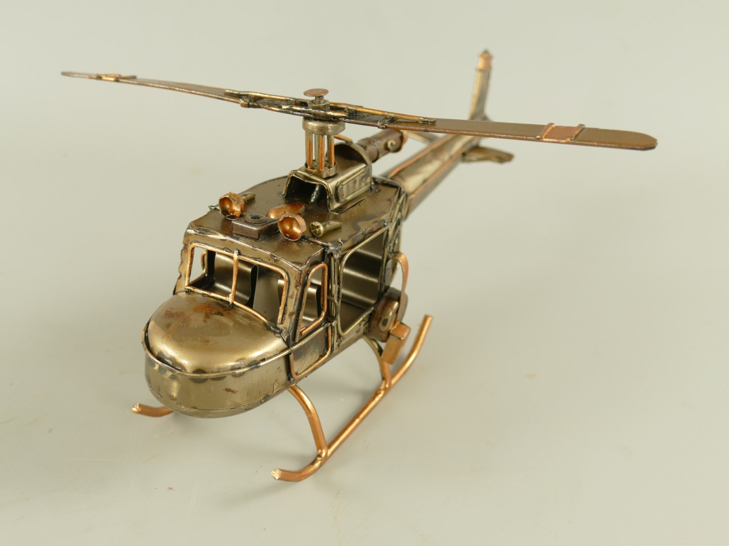 Hubschrauber Antik Eisen metallic farbig L.23cm