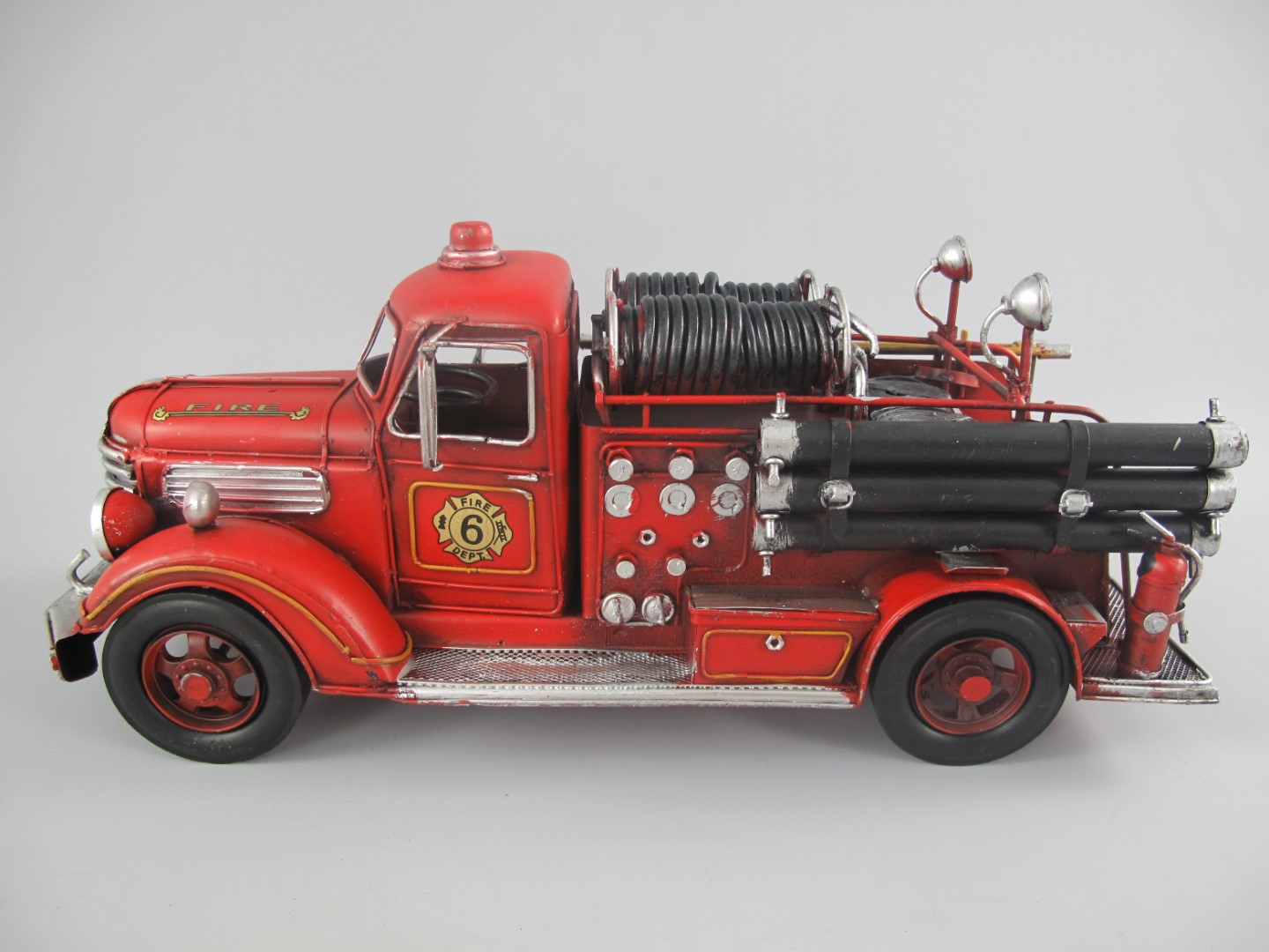 Feuerwehrwagen Antik Eisen L.43x18cm